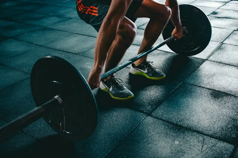 Athlete training in a gym